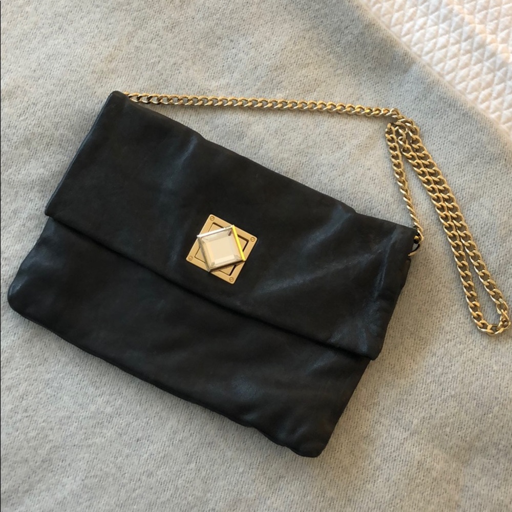 Michael Kors black leather shoulder bag